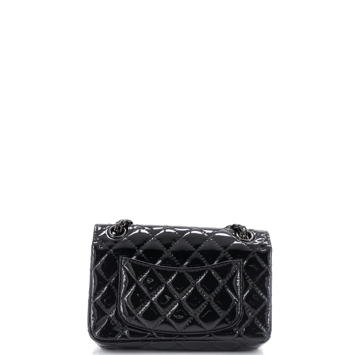 So Black Reissue 2.55 Flap Bag Quilted Patent Mini - Deep Luxury