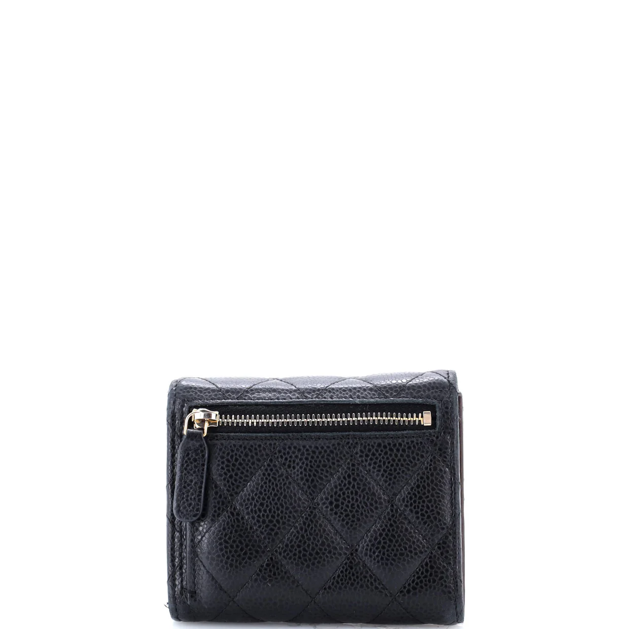 CC Compact Classic Flap Wallet Quilted Caviar - Deep Luxury