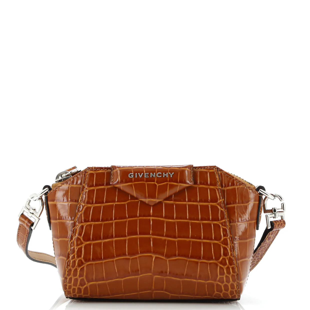 Antigona Crossbody Bag Crocodile Embossed Leather Nano - Deep Luxury