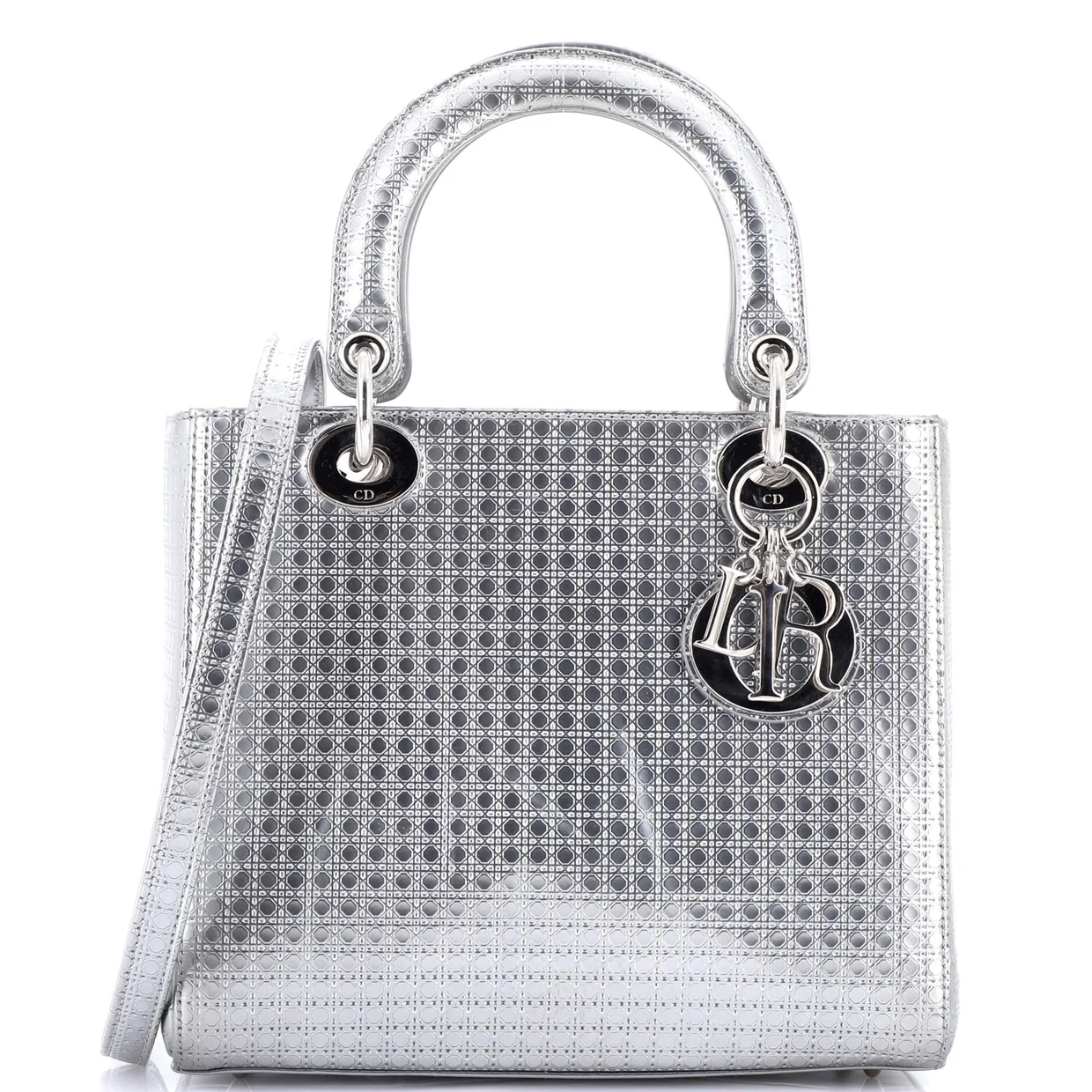 Lady Dior Bag Micro Cannage Metallic Calfskin Medium - Deep Luxury
