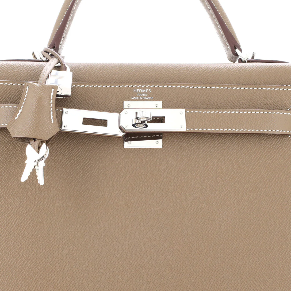 Kelly Handbag Grey Epsom with Palladium Hardware 28 - Deep Luxury