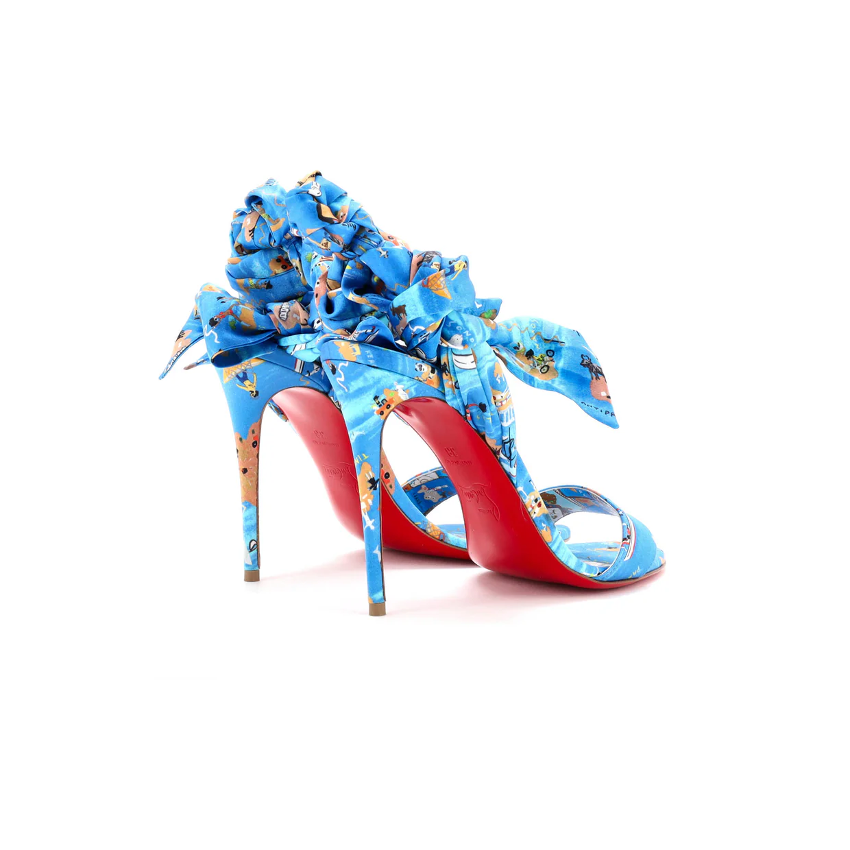 Women's Du Desert Heeled Sandals Printed Satin 100 - Deep Luxury