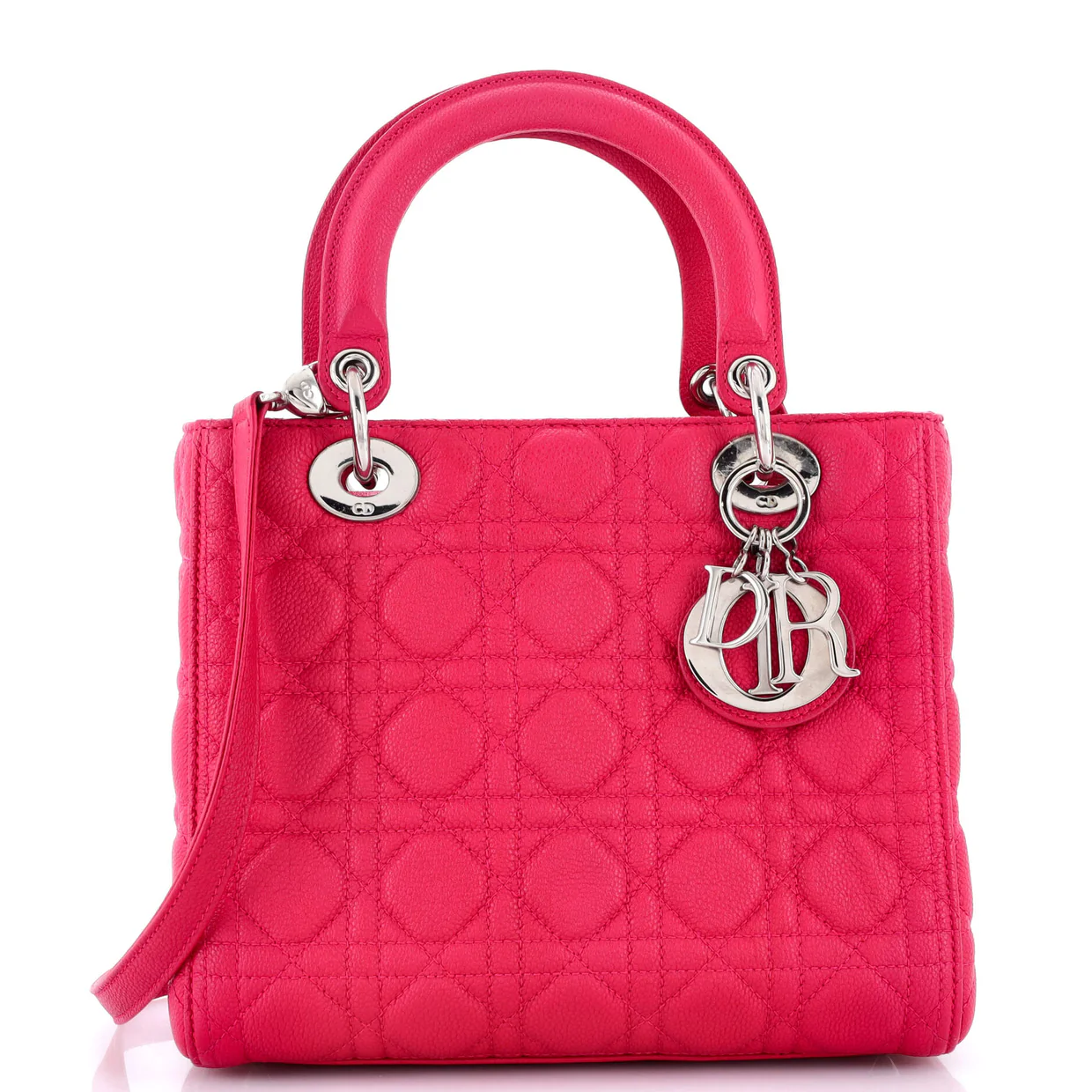 Lady Dior Bag Cannage Quilt Grained Calfskin Medium - Deep Luxury