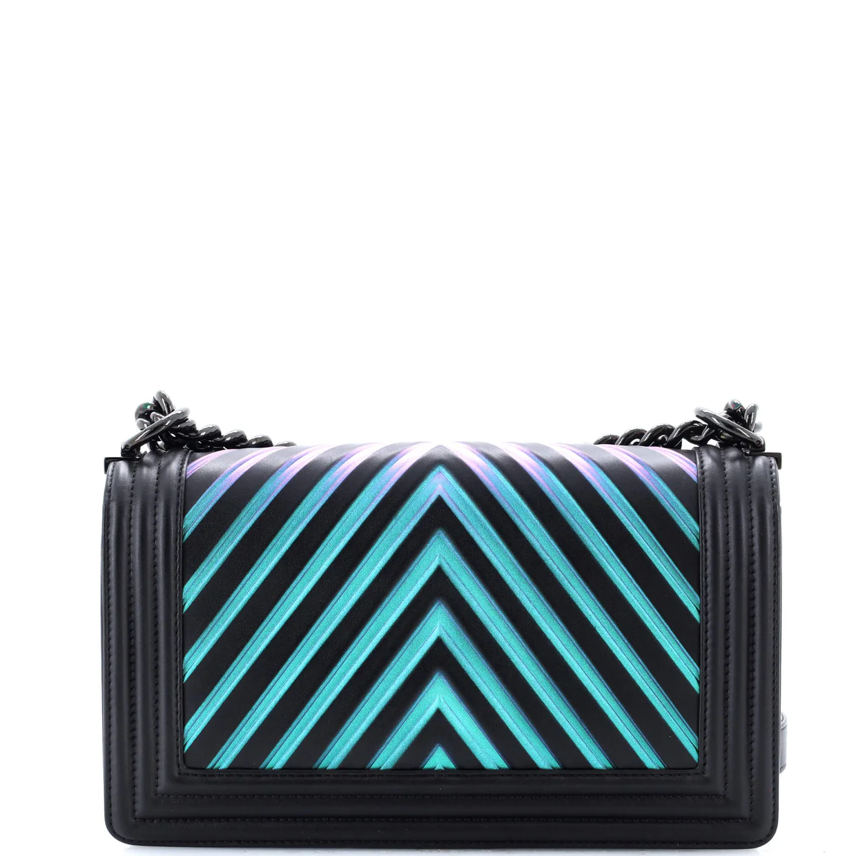 Boy Flap Bag Chevron Painted Calfskin Old Medium - Deep Luxury
