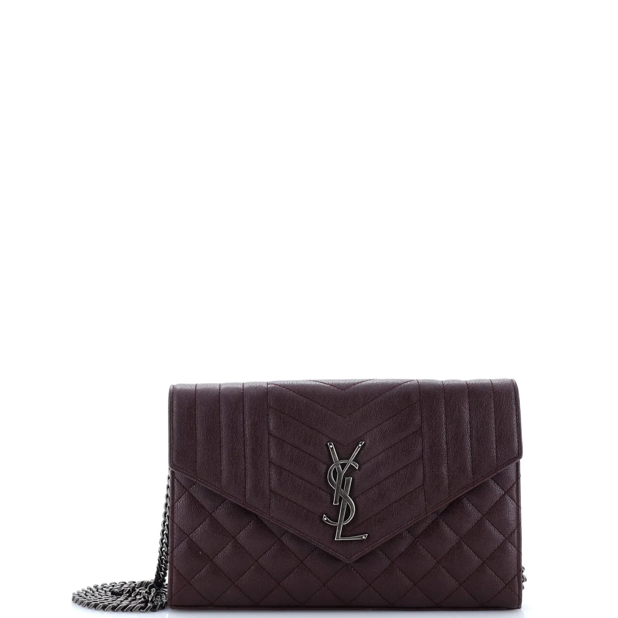 Classic Monogram Chain Wallet Mixed Matelasse Leather Medium - Deep Luxury