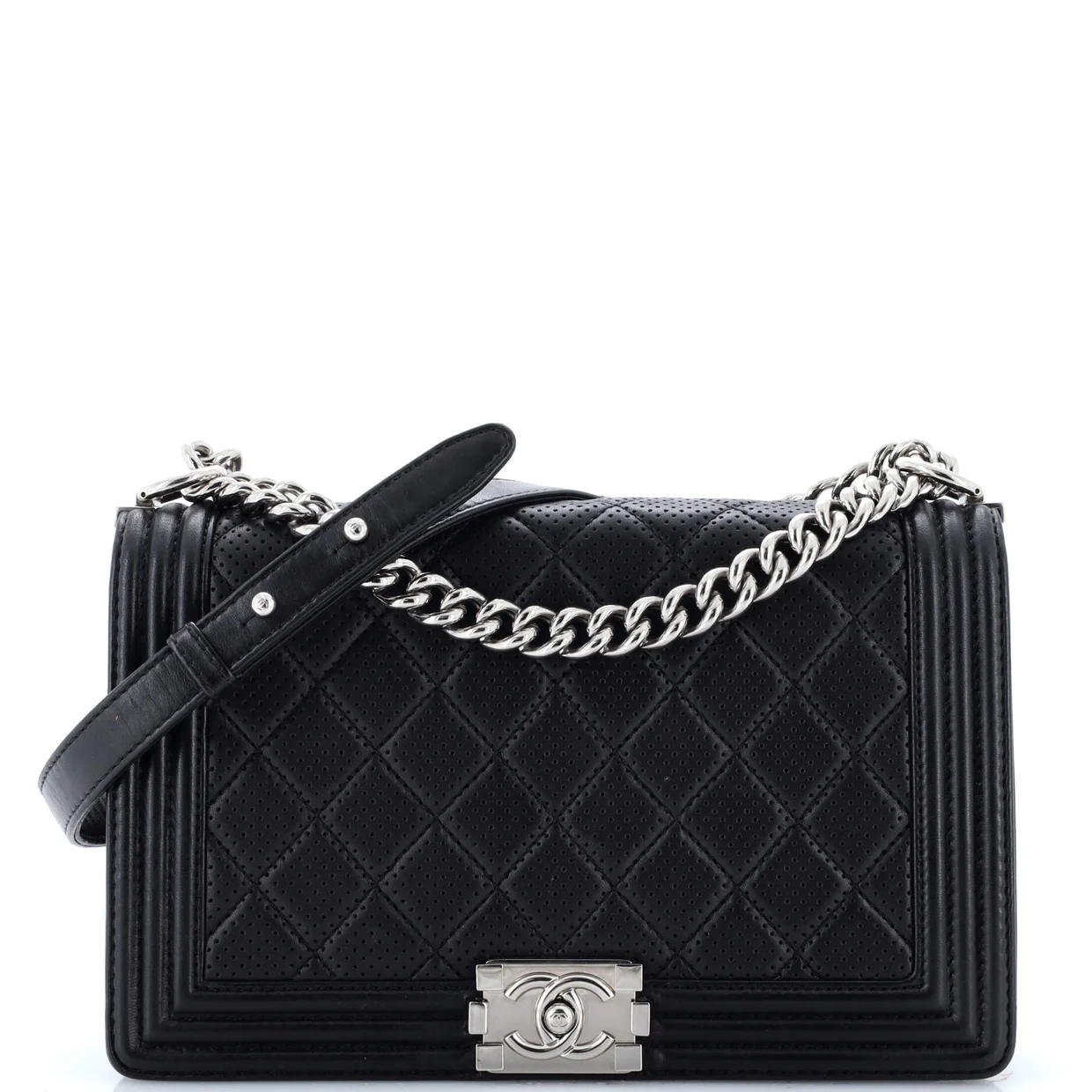 Boy Flap Bag Quilted Perforated Lambskin New Medium - Deep Luxury