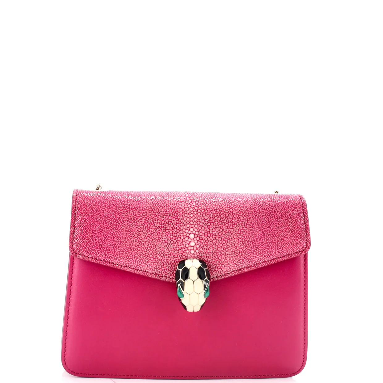 Serpenti Forever Square Shoulder Bag Leather and Stingray Small - Deep Luxury