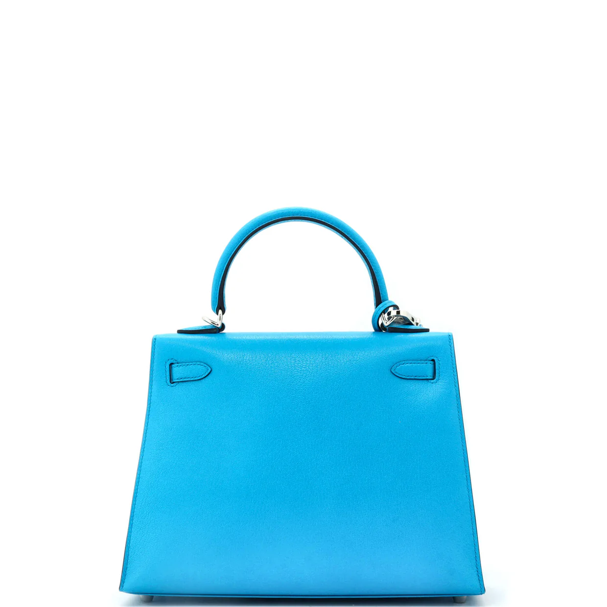 Kelly Handbag Bleu Frida Chevre Chamkila with Palladium Hardware 25 - Deep Luxury