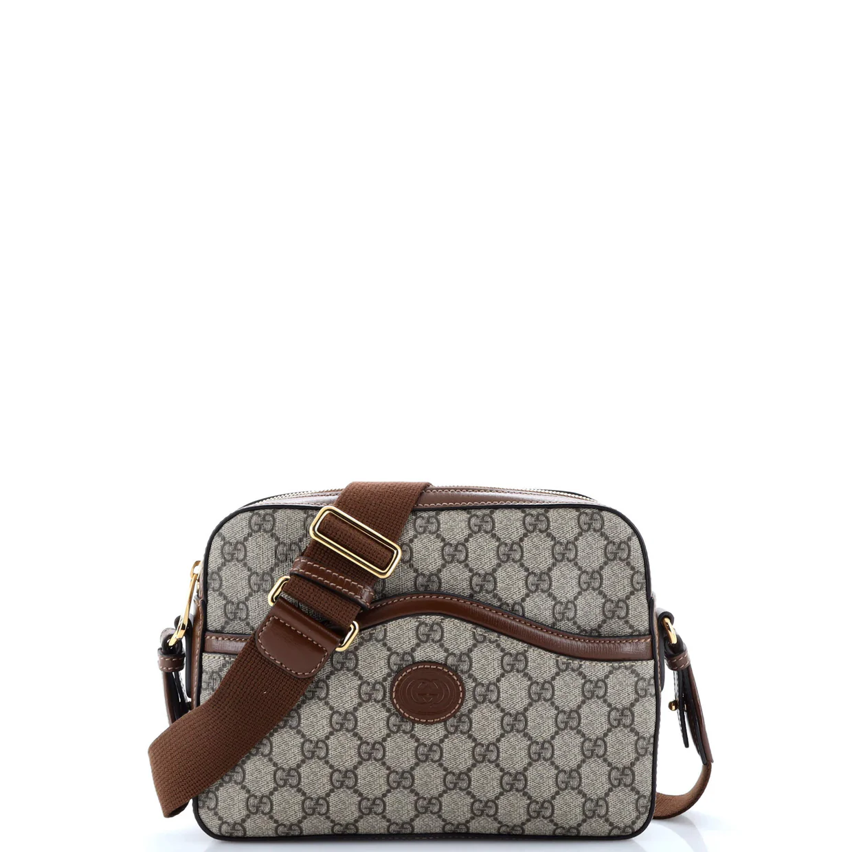 Interlocking G Patch Messenger Camera Bag GG Coated Canvas - Deep Luxury