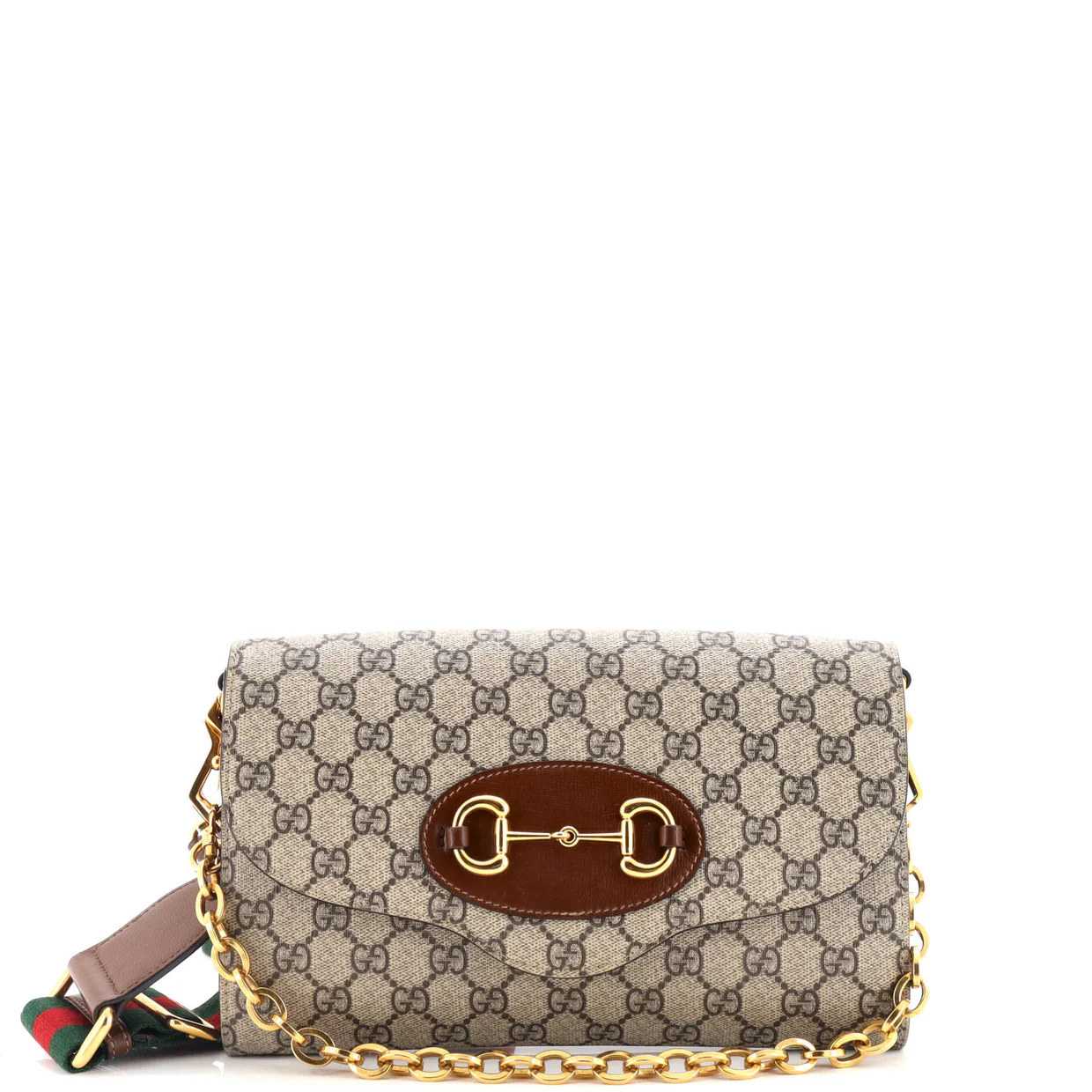 Horsebit 1955 Curved Flap Shoulder Bag GG Coated Canvas Small - Deep Luxury