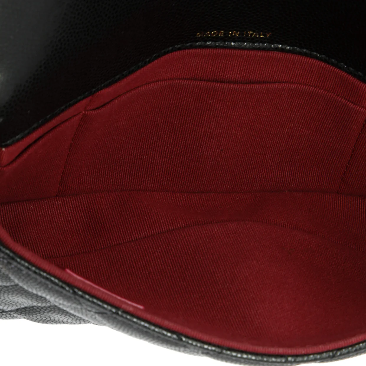 Twist Your Buttons Flap Clutch with Chain Quilted Caviar - Deep Luxury