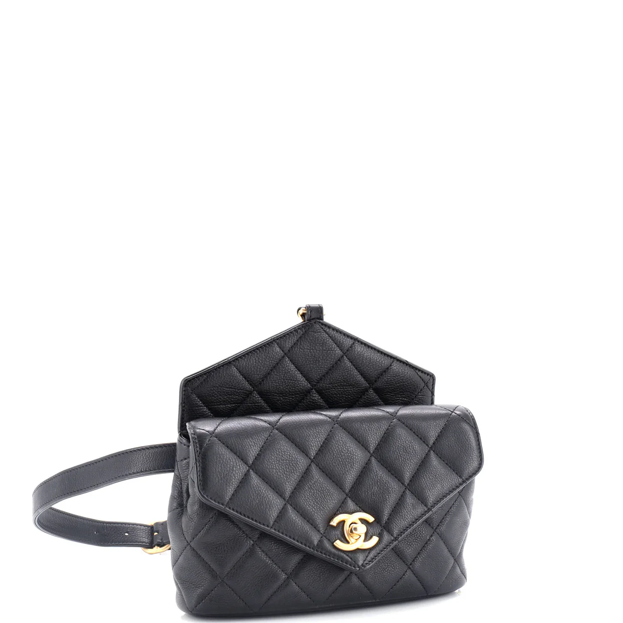 Carry With Chic Chain Flap Waist Bag Quilted Calfskin - Deep Luxury