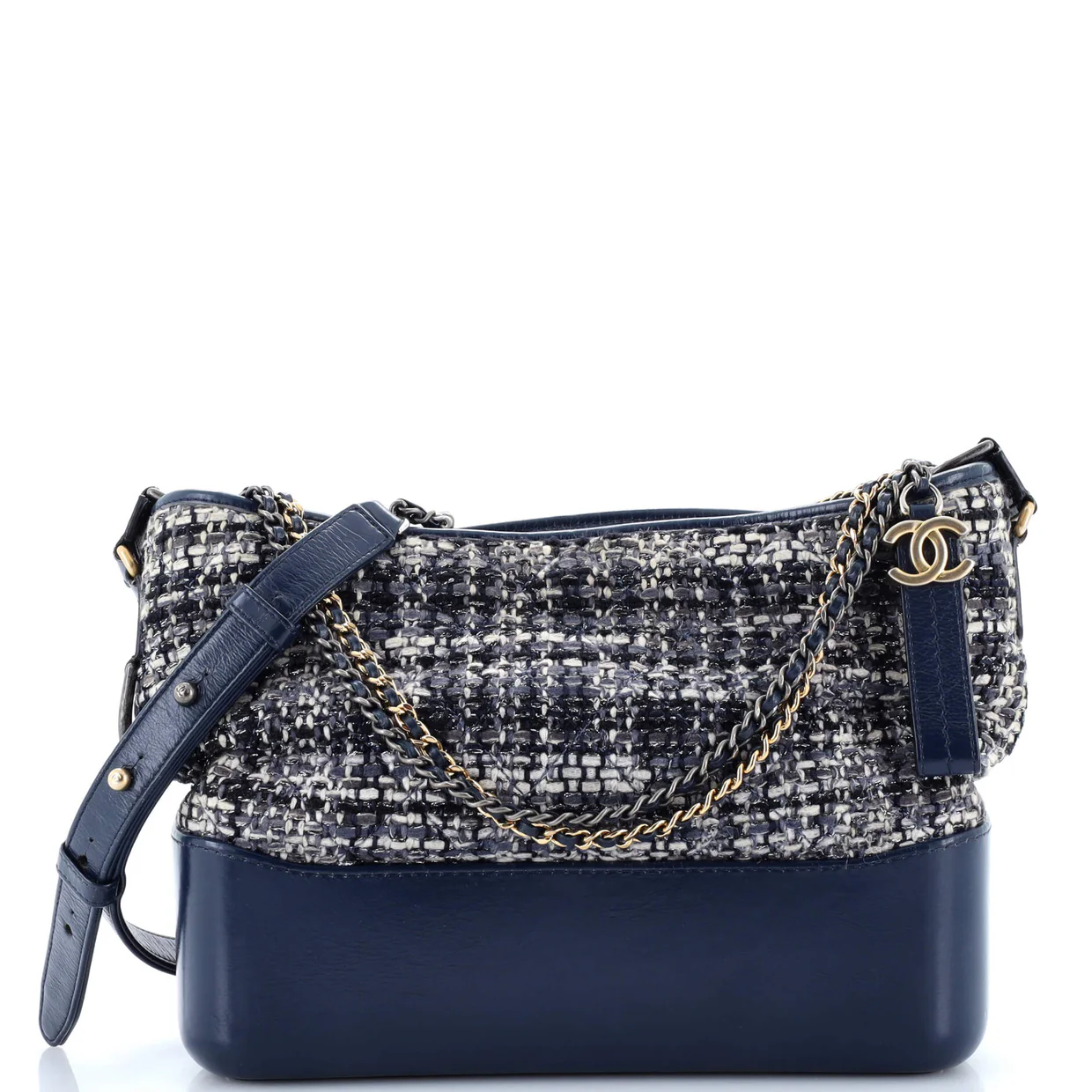 Gabrielle Hobo Quilted Tweed and Calfskin Medium - Deep Luxury