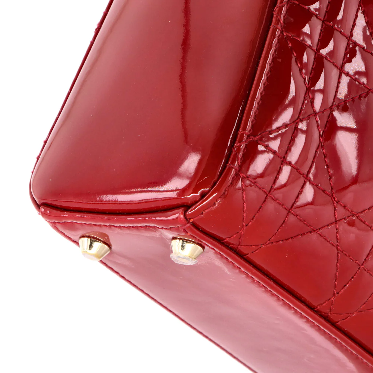 Lady Dior Chain Bag Cannage Quilt Patent Mini - Deep Luxury