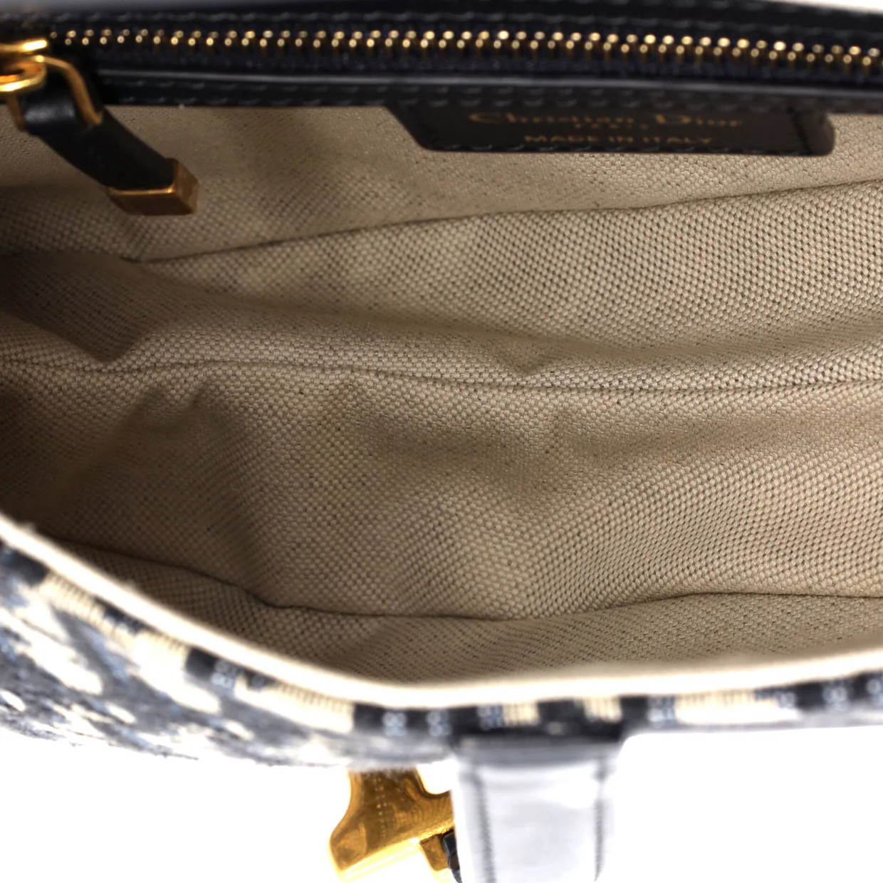 Saddle Handbag with Strap Oblique Canvas Medium - Deep Luxury