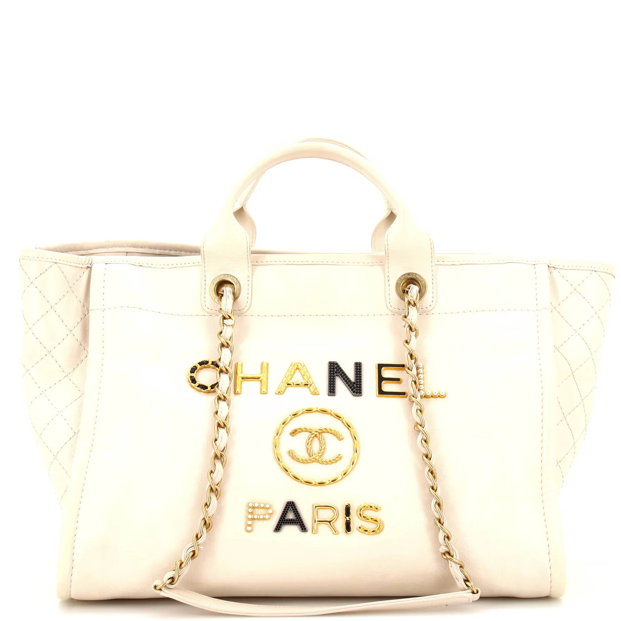 Deauville Tote Embellished Shiny Calfskin Medium - Deep Luxury