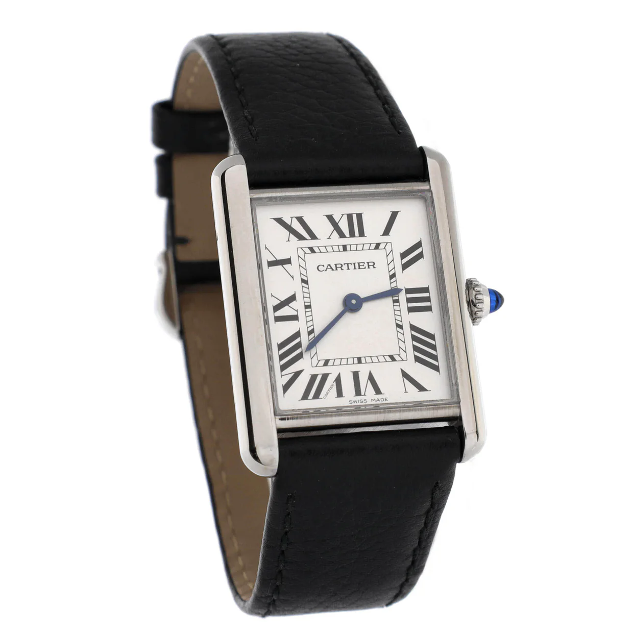 Must de Cartier Tank Quartz Watch Stainless Steel and Leather 25 - Deep Luxury