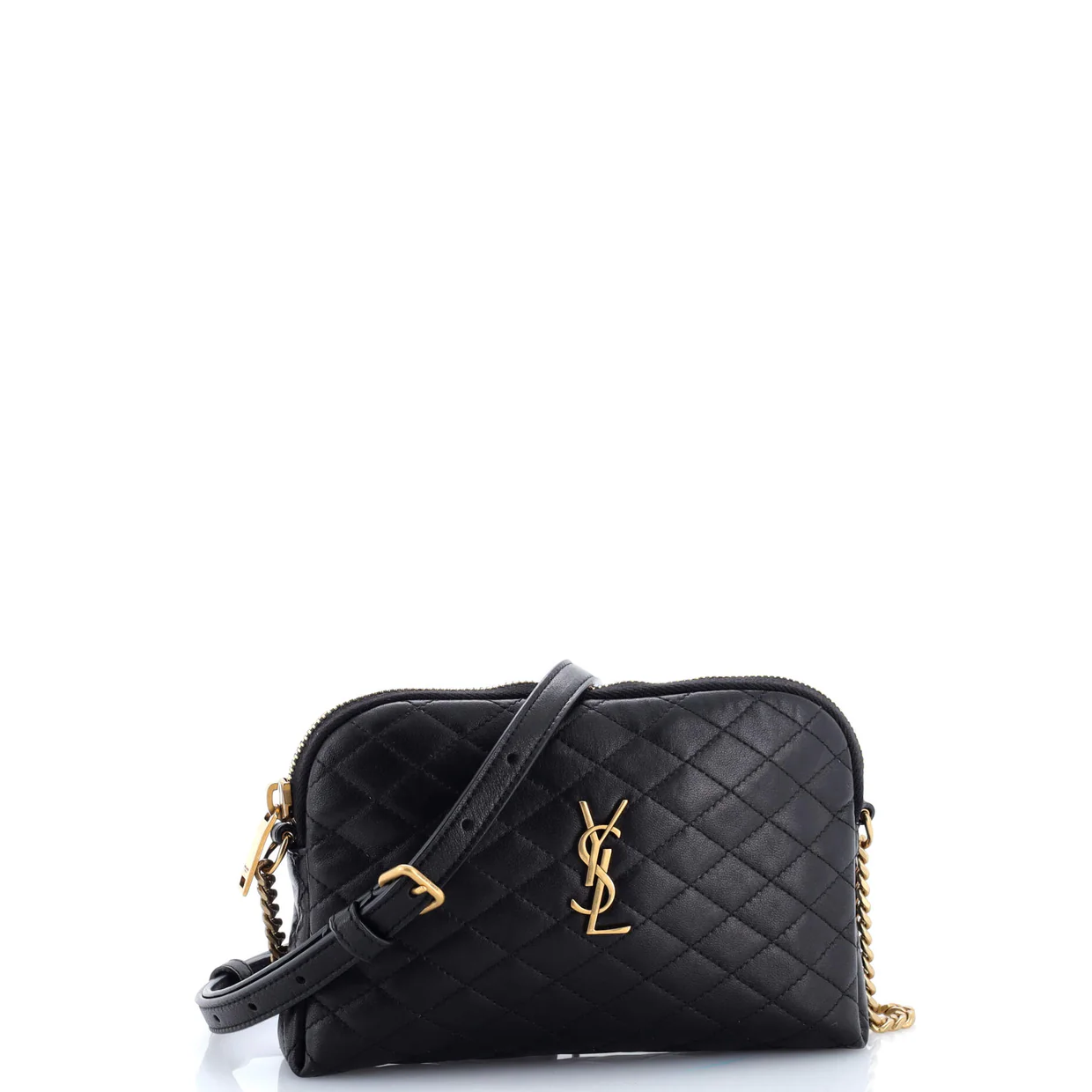 Gaby Zipped Pouch Crossbody Quilted Leather - Deep Luxury