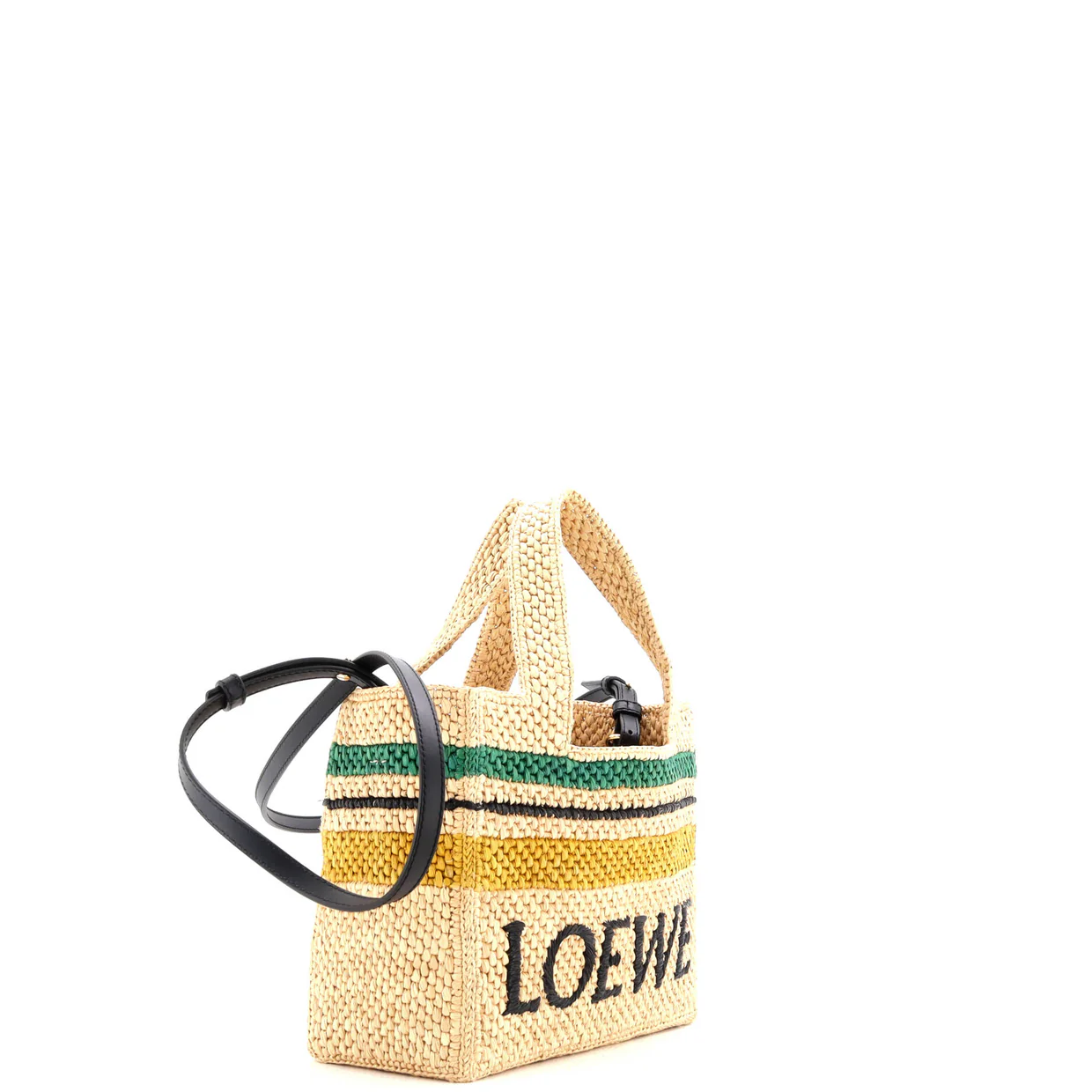 Paula's Ibiza Logo Convertible Tote Raffia Small - Deep Luxury