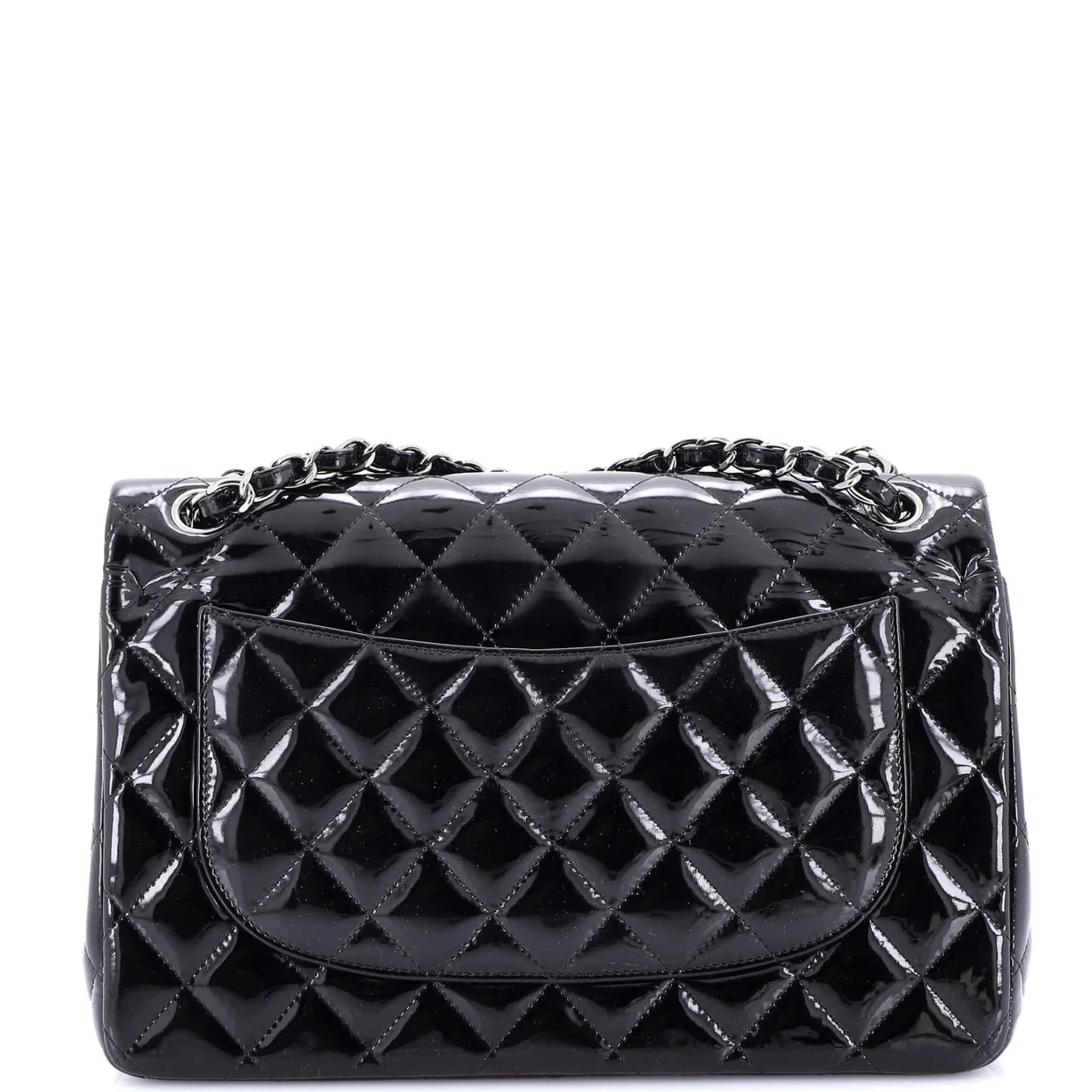 Classic Double Flap Bag Quilted Patent Jumbo - Deep Luxury