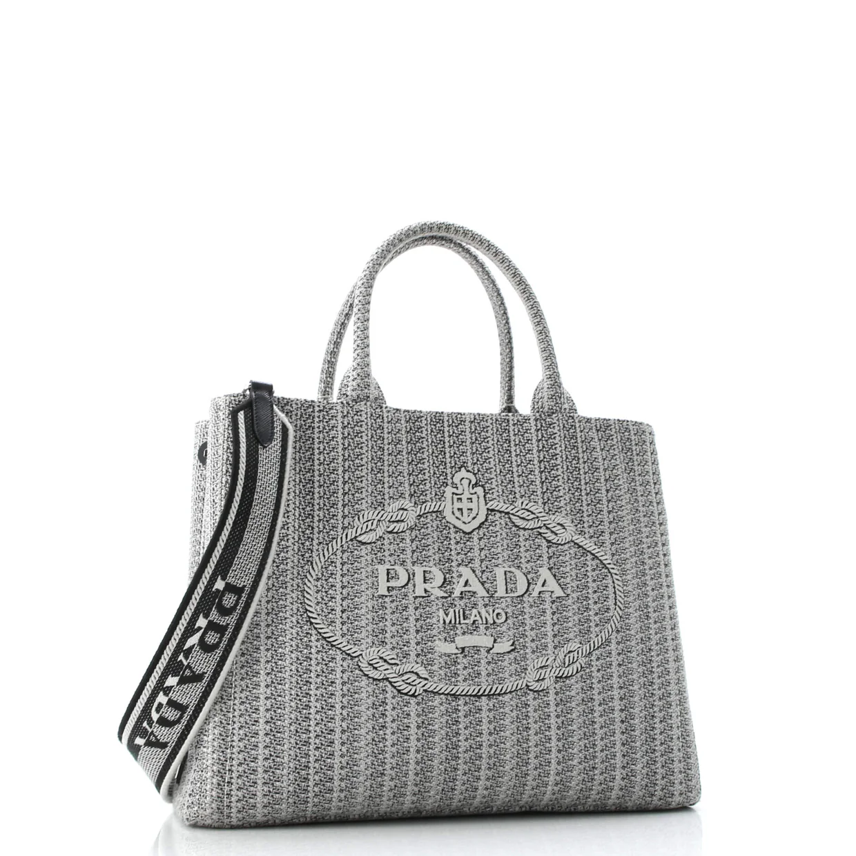 Logo Strap Canapa Tote Jacquard Medium - Deep Luxury