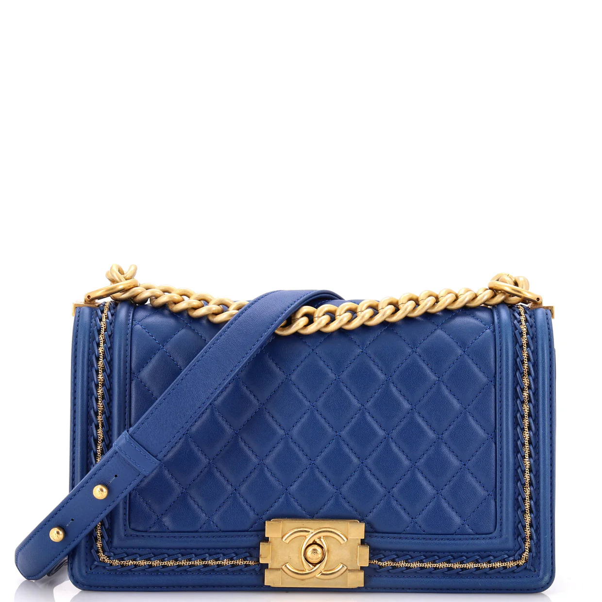 Boy Flap Bag Quilted Lambskin with Chain Detail Old Medium - Deep Luxury