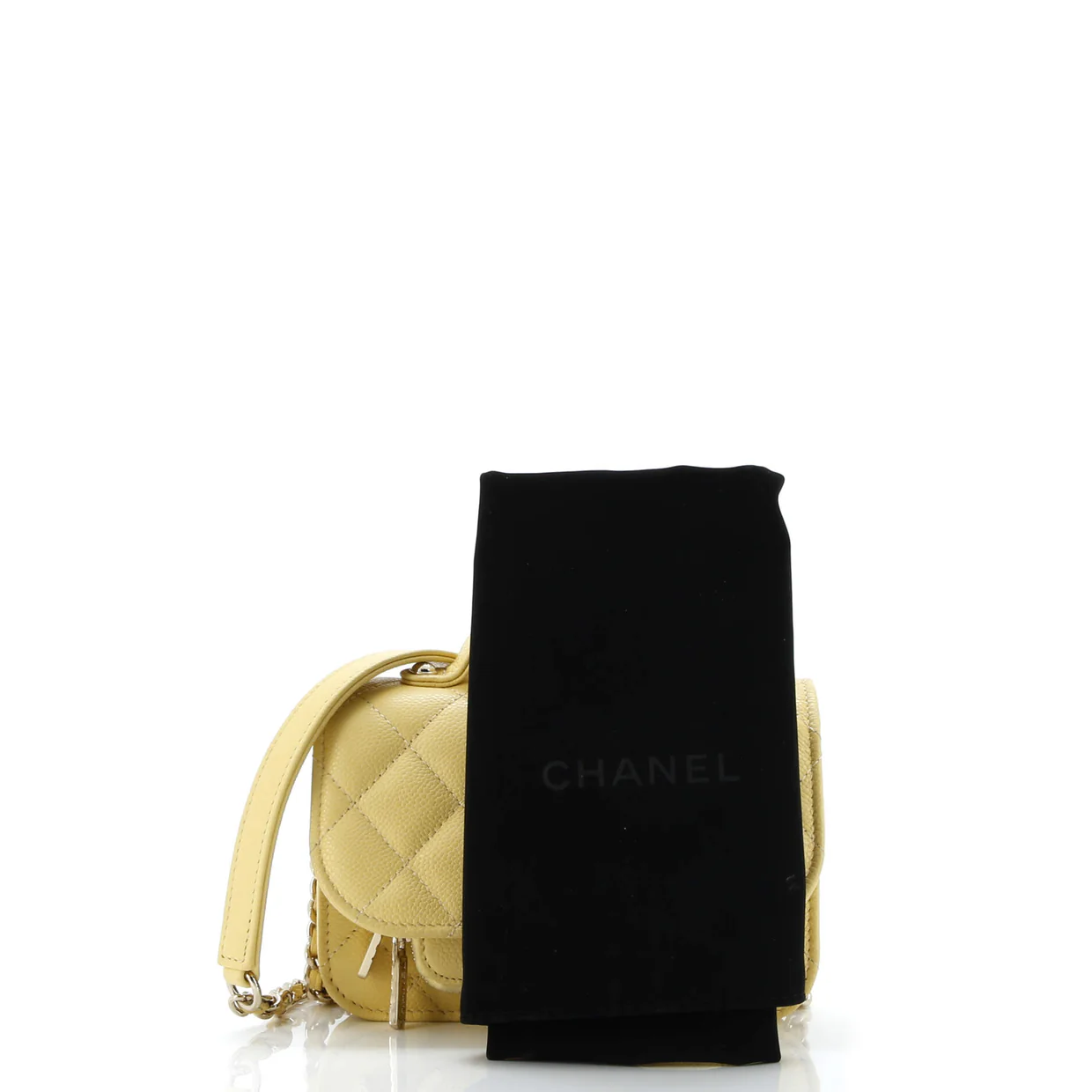 Business Affinity Flap Clutch with Chain Quilted Caviar - Deep Luxury