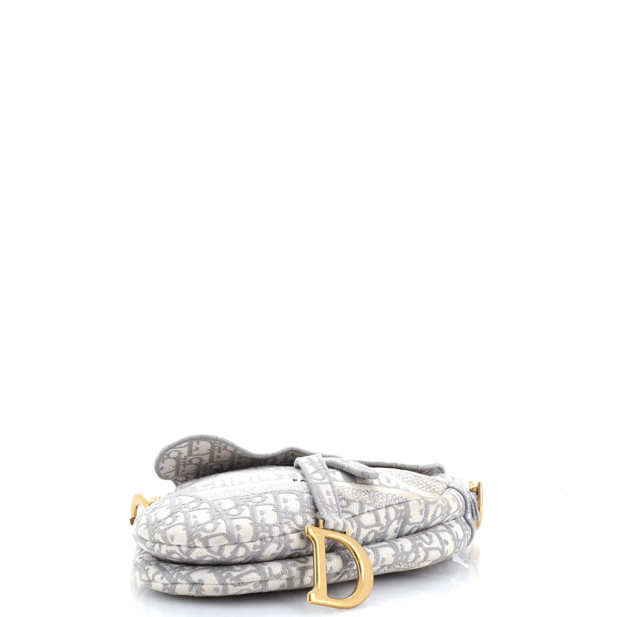 Saddle Handbag Logo Embroidered Oblique Canvas Medium - Deep Luxury