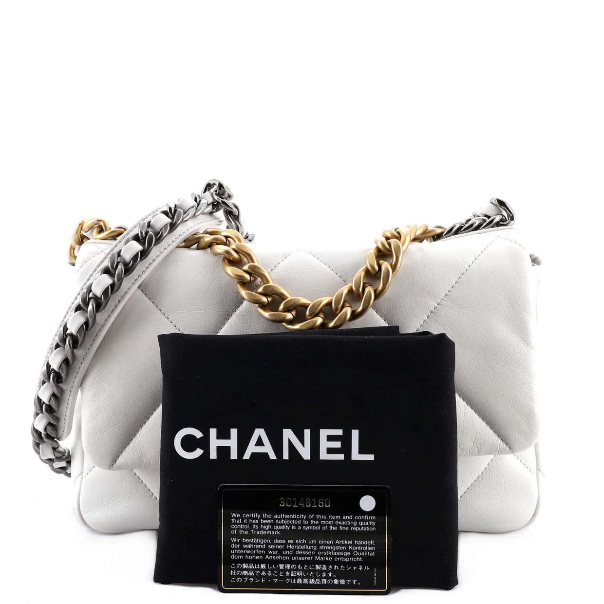 19 Flap Bag Quilted Leather Medium - Deep Luxury
