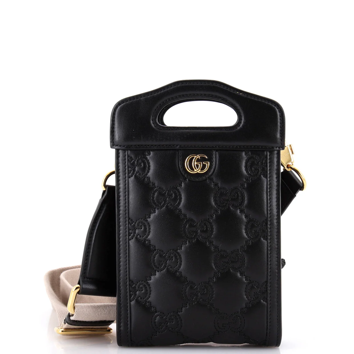 Top Handle Crossbody Bag GG Matelasse Leather Mini - Deep Luxury