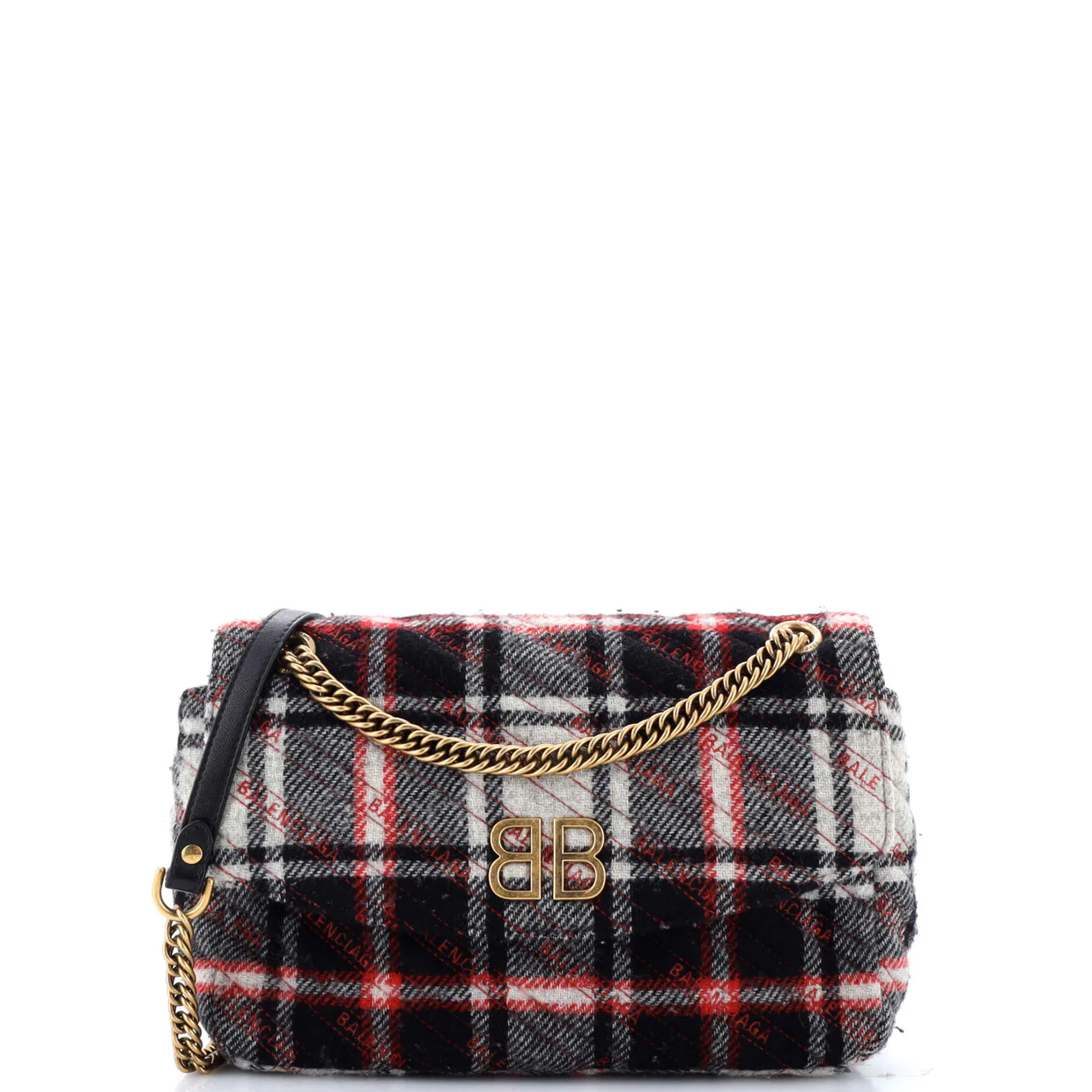 BB Chain Round Shoulder Bag Quilted Wool Medium - Deep Luxury