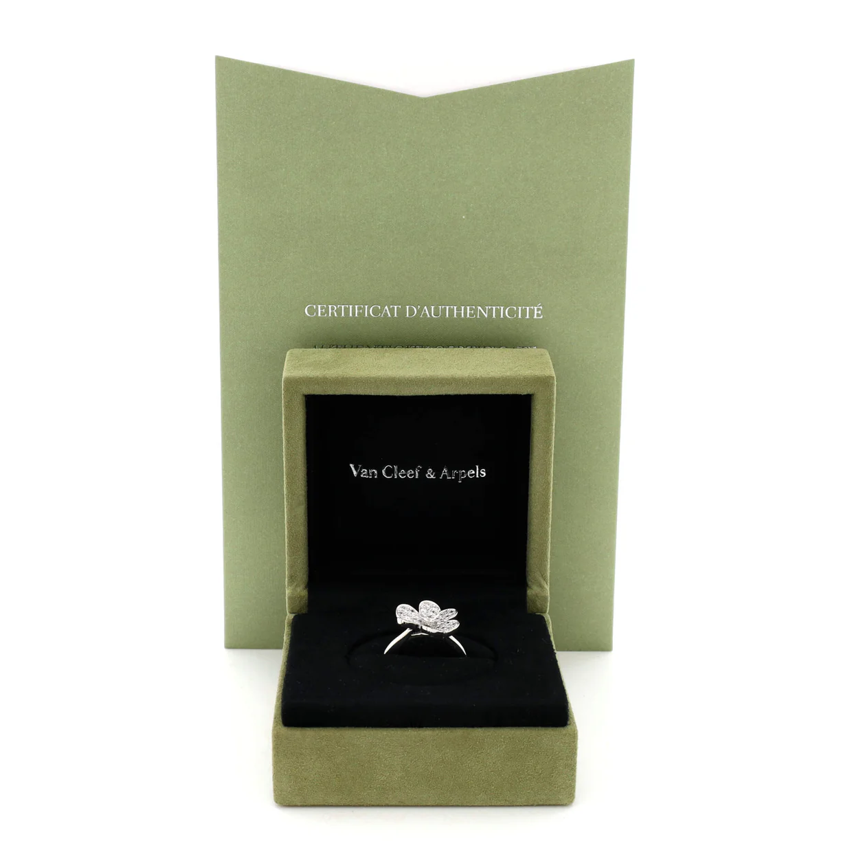 Frivole 1 Flower Ring 18K White Gold with Pave Diamonds - Deep Luxury