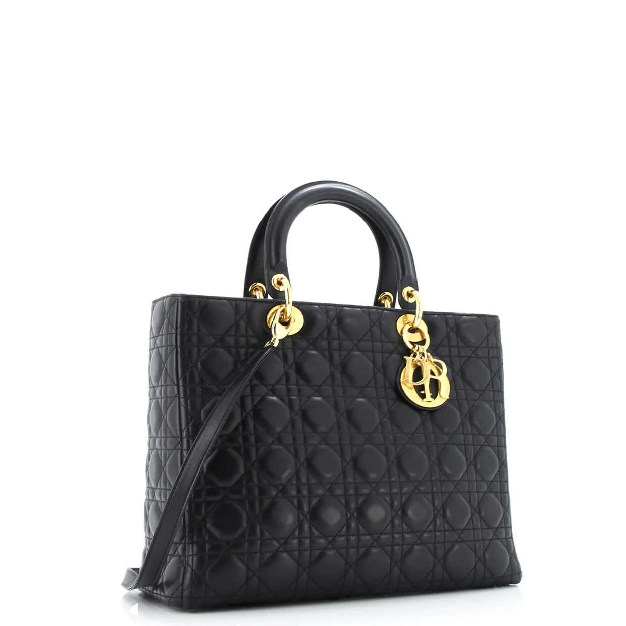 Vintage Lady Dior Bag Cannage Quilt Lambskin Large - Deep Luxury