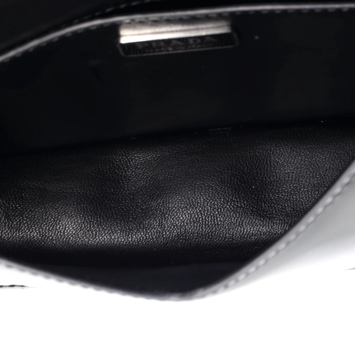 Maxi Triangle Logo Chain Flap Bag Brushed Leather Small - Deep Luxury