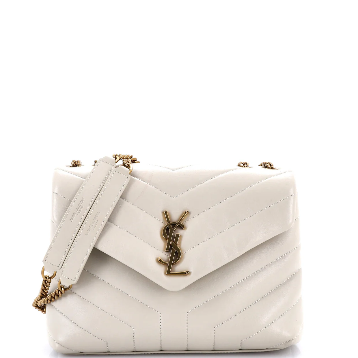 Loulou Shoulder Bag Matelasse Chevron Leather Small - Deep Luxury