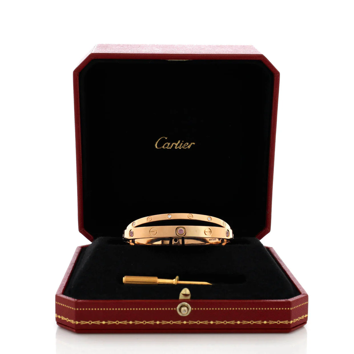 Double Love Bracelet 18K Rose Gold with Pink Sapphires and Diamonds - Deep Luxury