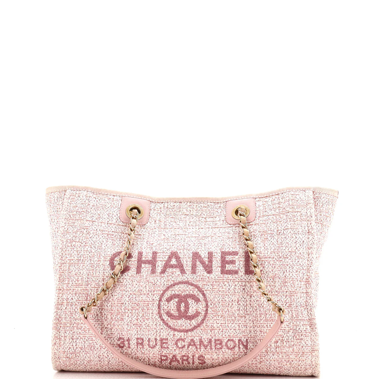 Deauville Tote Raffia with Glitter Detail Small - Deep Luxury