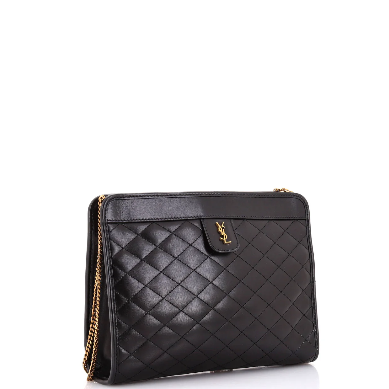 Victoire Chain Clutch Quilted Leather - Deep Luxury