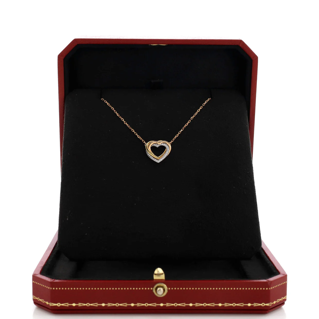 Trinity de Cartier Heart Pendant Necklace 18K Tricolor Gold with Diamonds - Deep Luxury