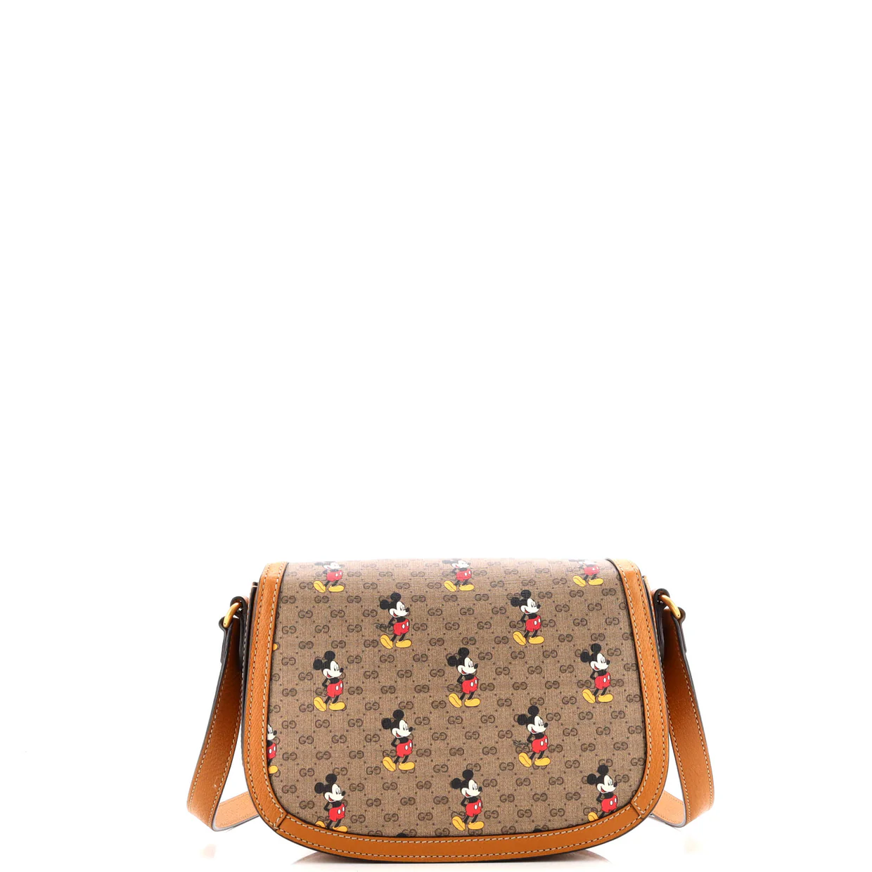 Disney Mickey Mouse Flap Shoulder Bag Printed Mini GG Coated Canvas Small - Deep Luxury