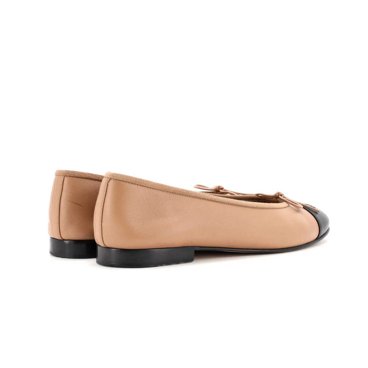 Women's CC Cap Toe Bow Ballerina Flats Leather - Deep Luxury
