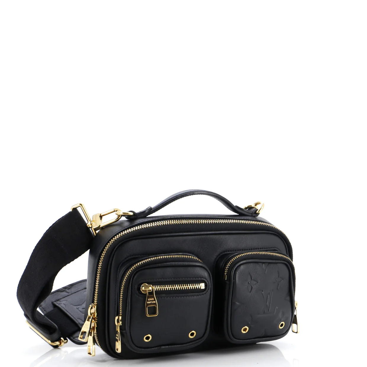 Utility Crossbody Bag Calfskin with Embossed Monogram Detail - Deep Luxury