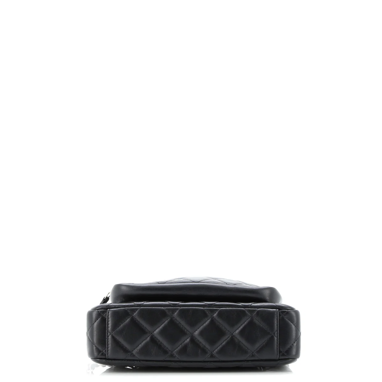 CC Front Pocket Zip Clutch with Chain Quilted Lambskin Large - Deep Luxury