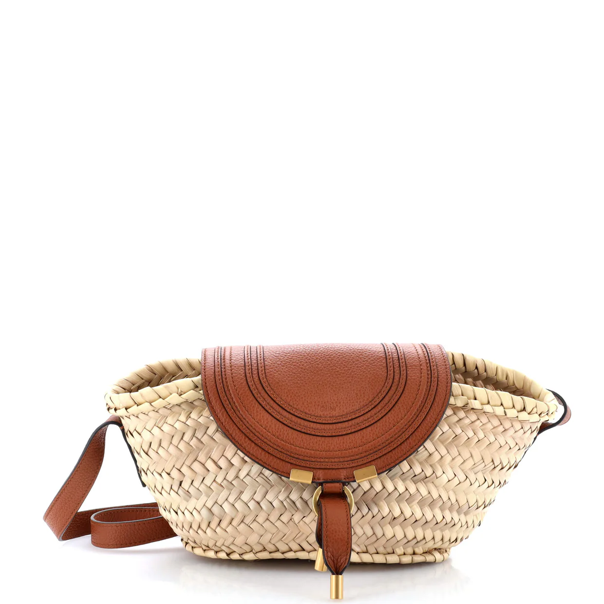 Marcie Basket Crossbody Bag Raffia and Leather Small - Deep Luxury