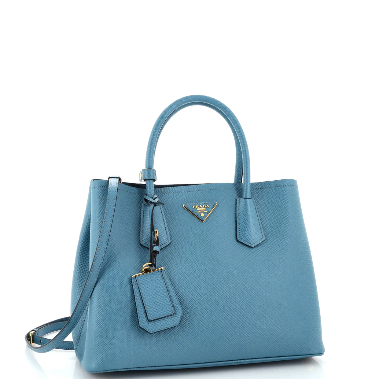 Cuir Double Tote Saffiano Leather Small - Deep Luxury