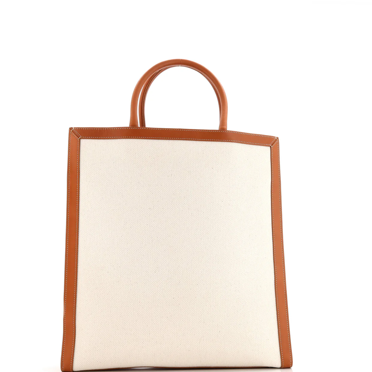 Vertical Cabas Tote Canvas with Leather Large - Deep Luxury