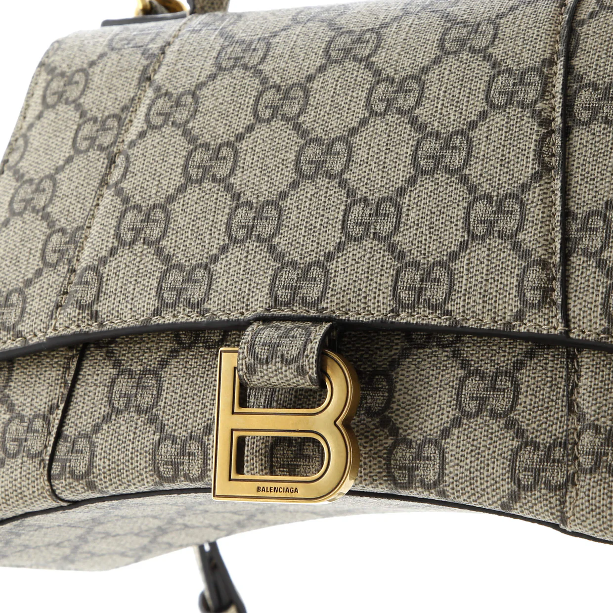 x Balenciaga The Hacker Project Hourglass Top Handle Bag GG Coated Canvas Small - Deep Luxury