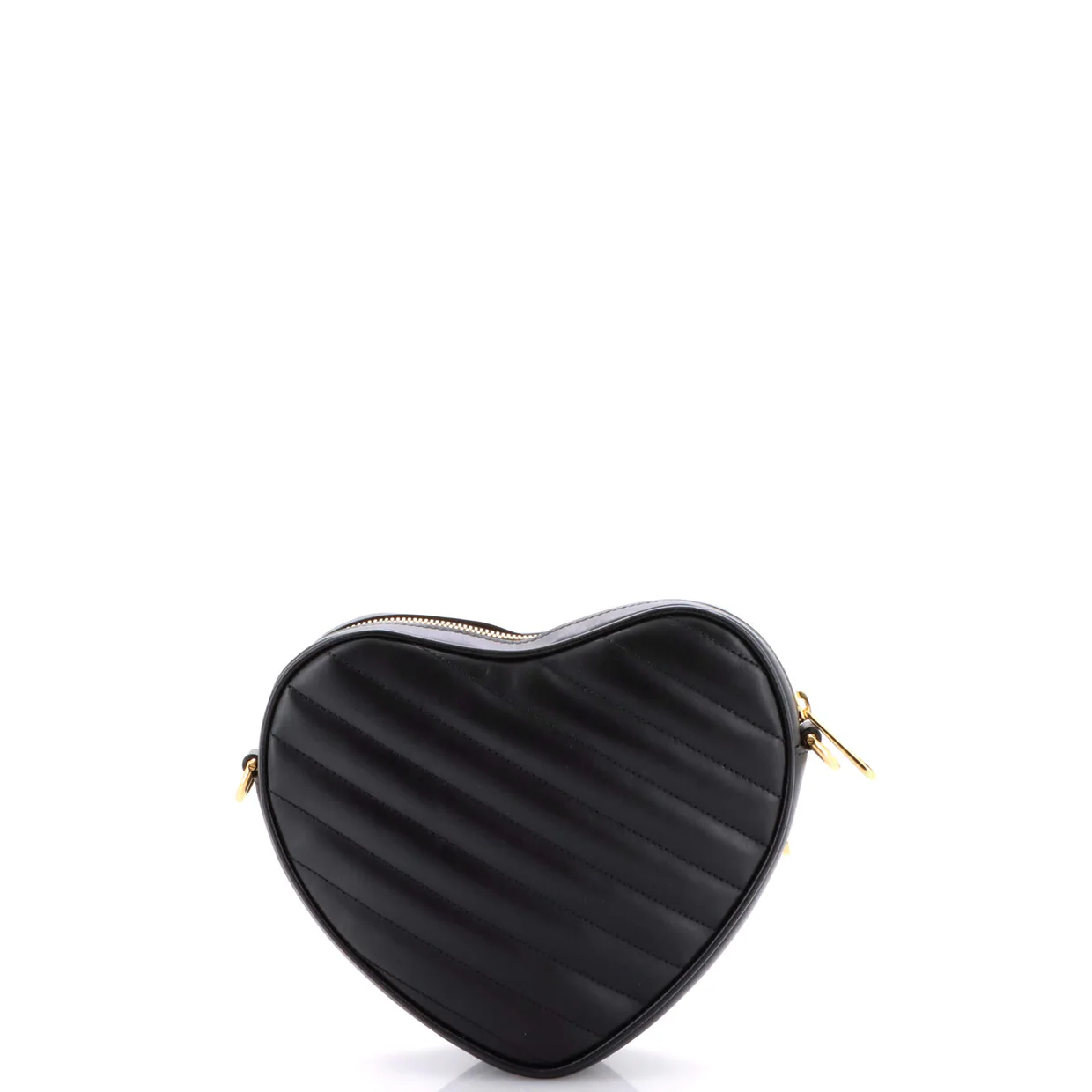 Interlocking G Heart Shoulder Bag Diagonal Quilted Leather Mini - Deep Luxury