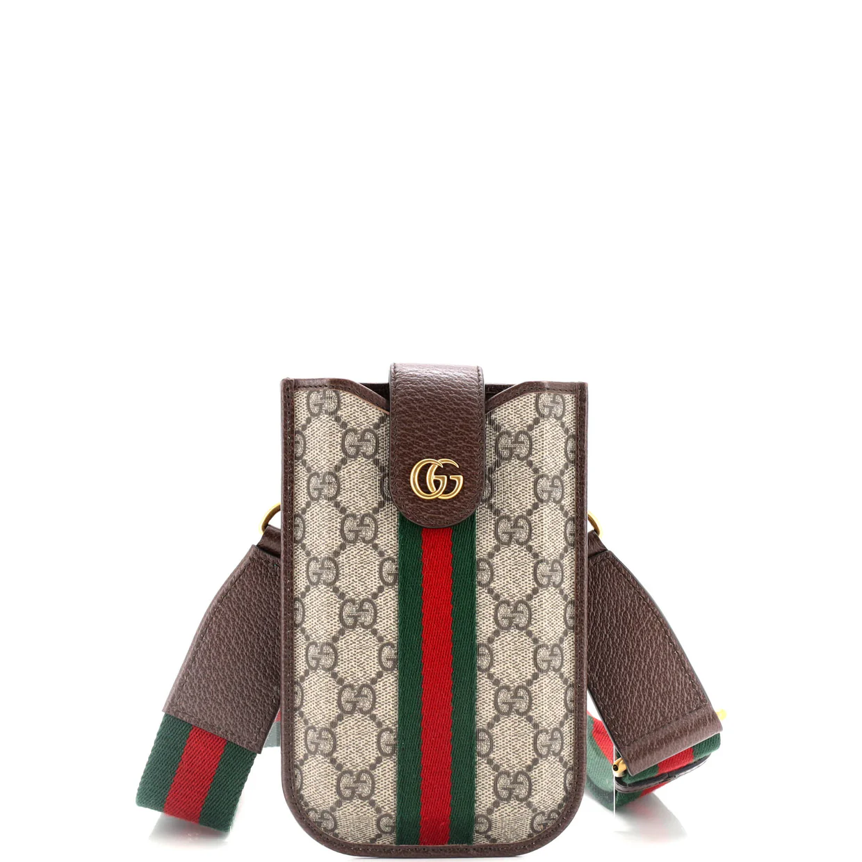 Ophidia Flap Phone Holder Crossbody Bag GG Coated Canvas - Deep Luxury