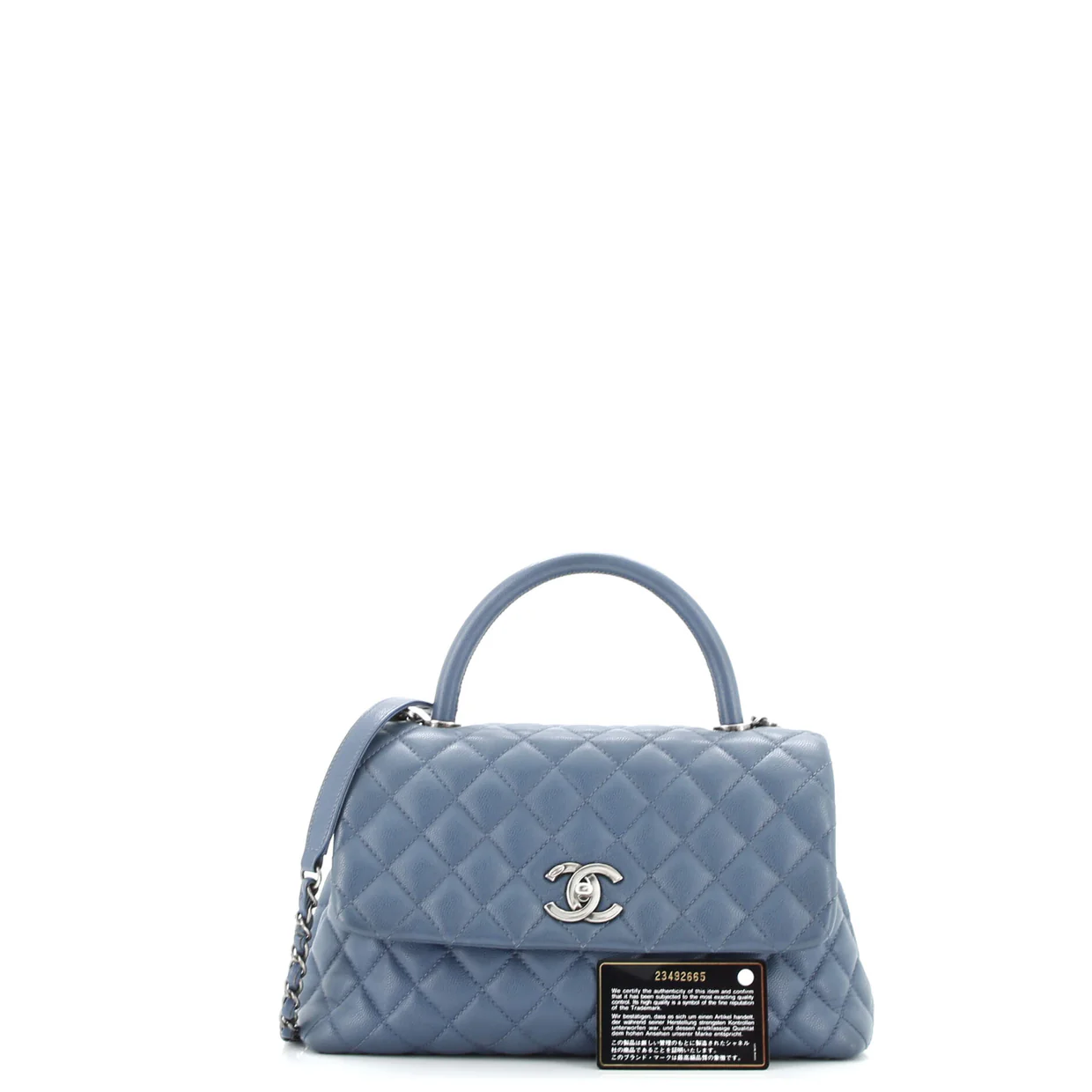 Coco Top Handle Bag Quilted Caviar Small - Deep Luxury